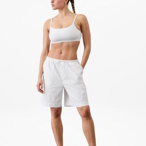 Large Athleta White Athletic Shorts Lightweight Breathable